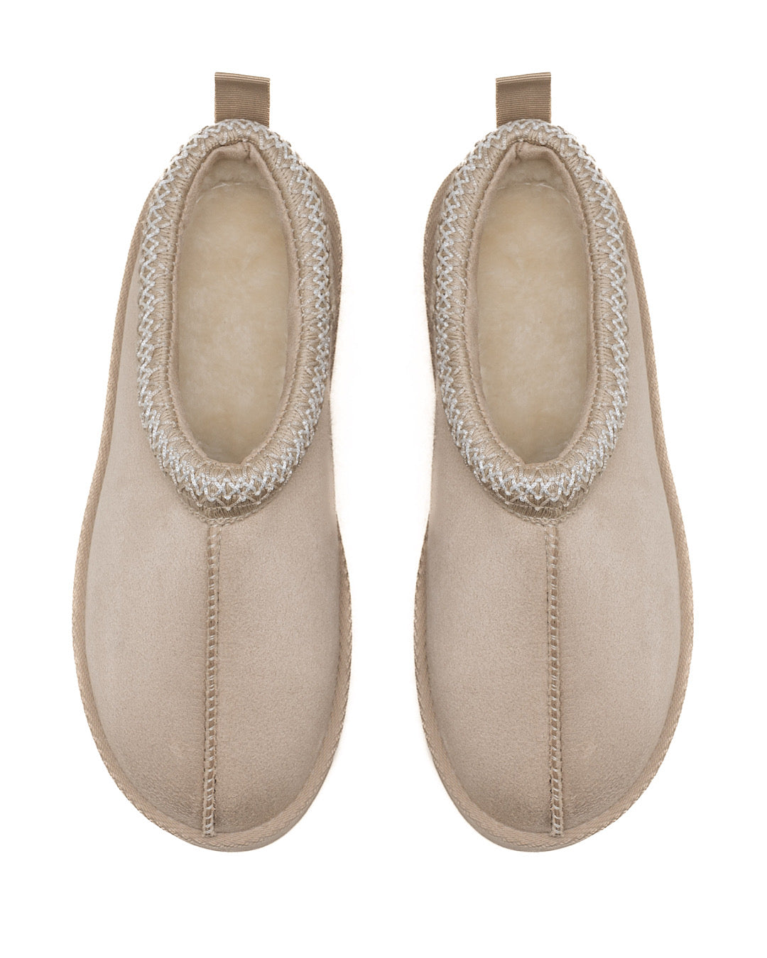 Beżowe buty na platformie ze sztucznego zamszu