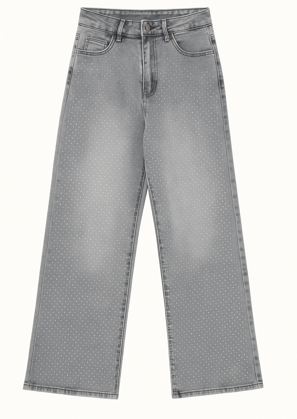 Jeansy Premium Diamanté Grey Denim