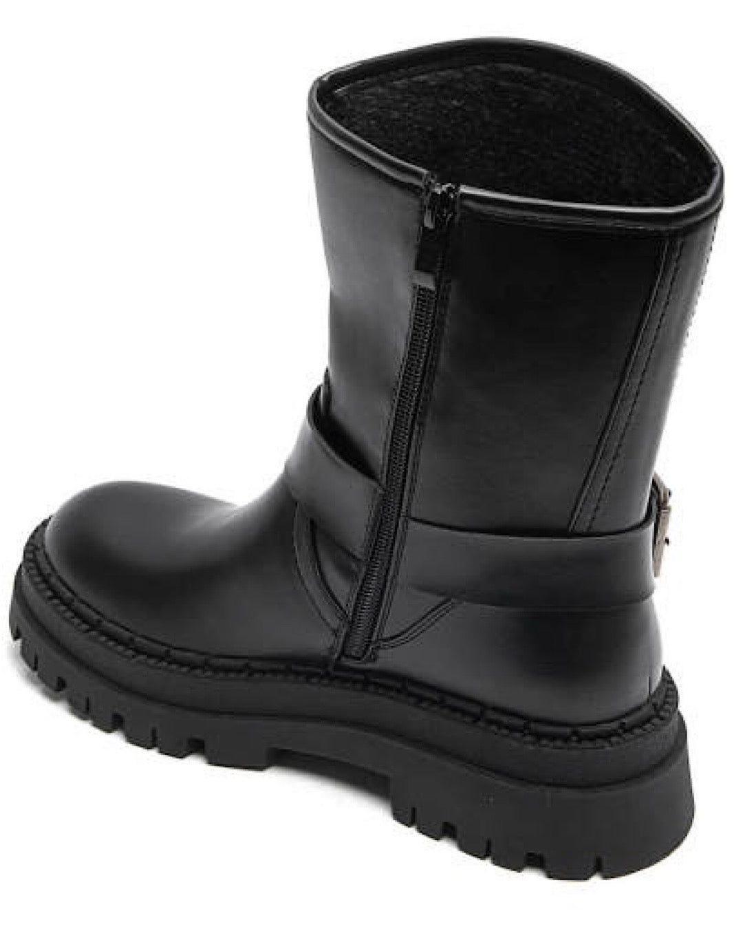 Black Ankle Length Biker Boots