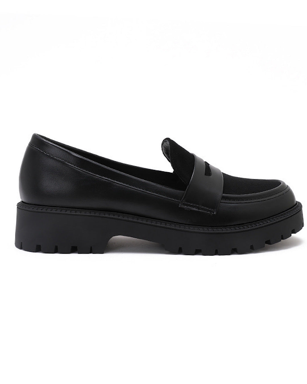 Czarne mokasyny ze sztucznej skóry