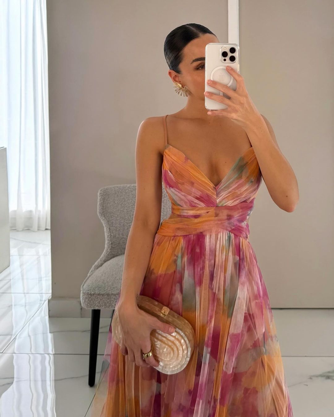 Arabel – Rochie de Damă Elegantă Lungă cu Imprimeu Floral 