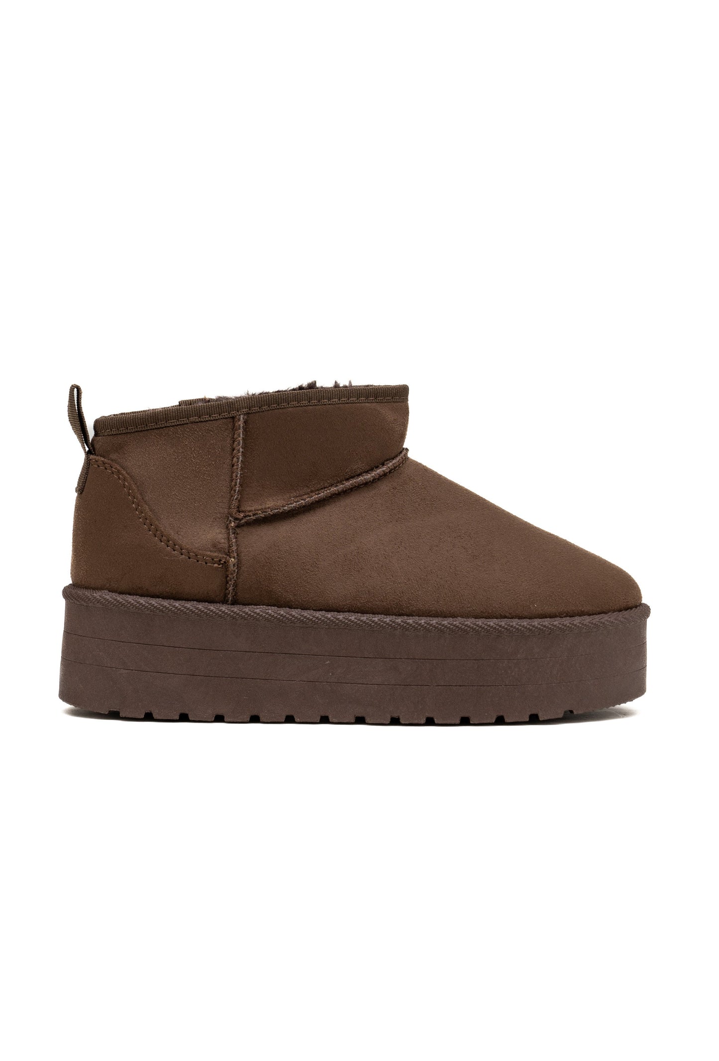 Chocolate Faux Suede Platform Boots