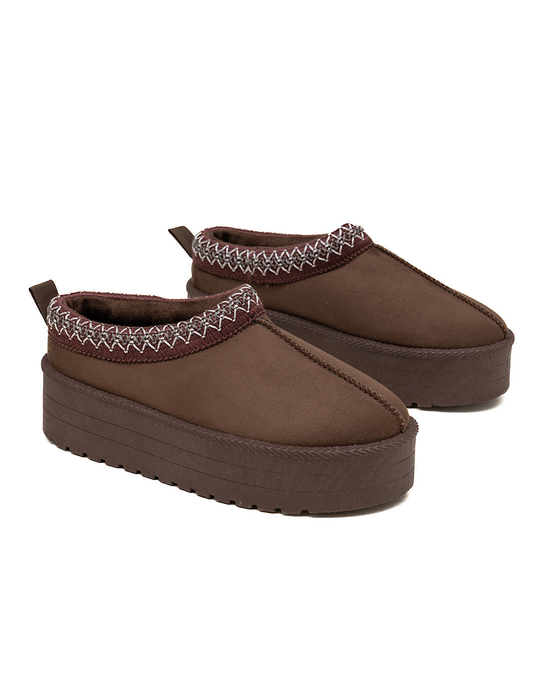 Chocolate Faux Suede Platform Boots