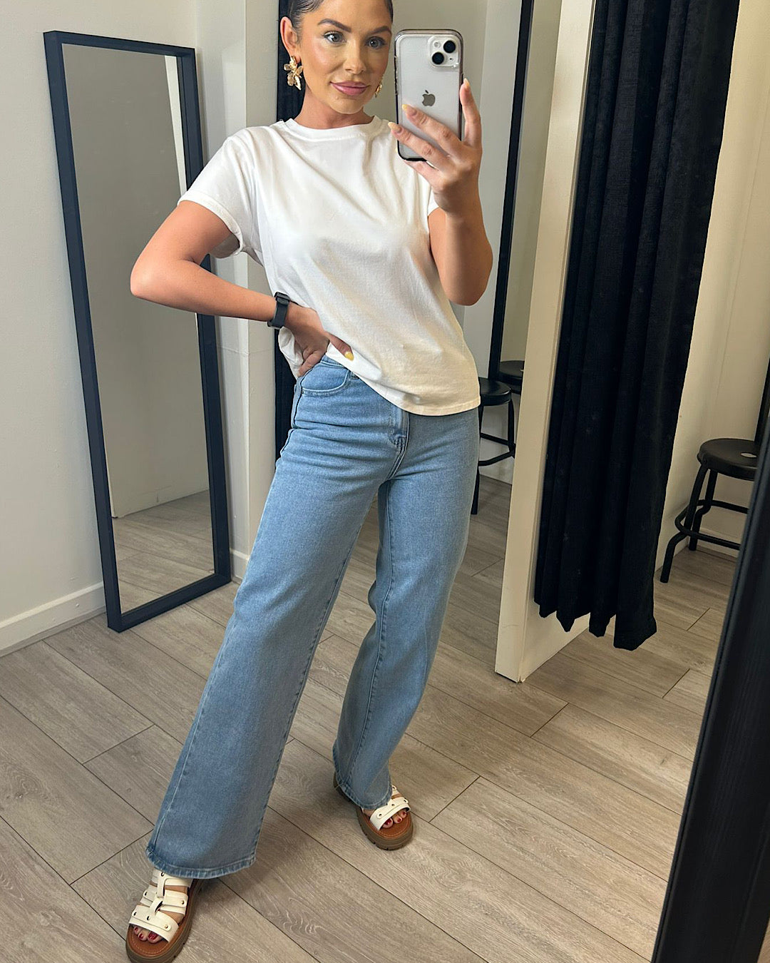 Blue Wide Leg Jeans