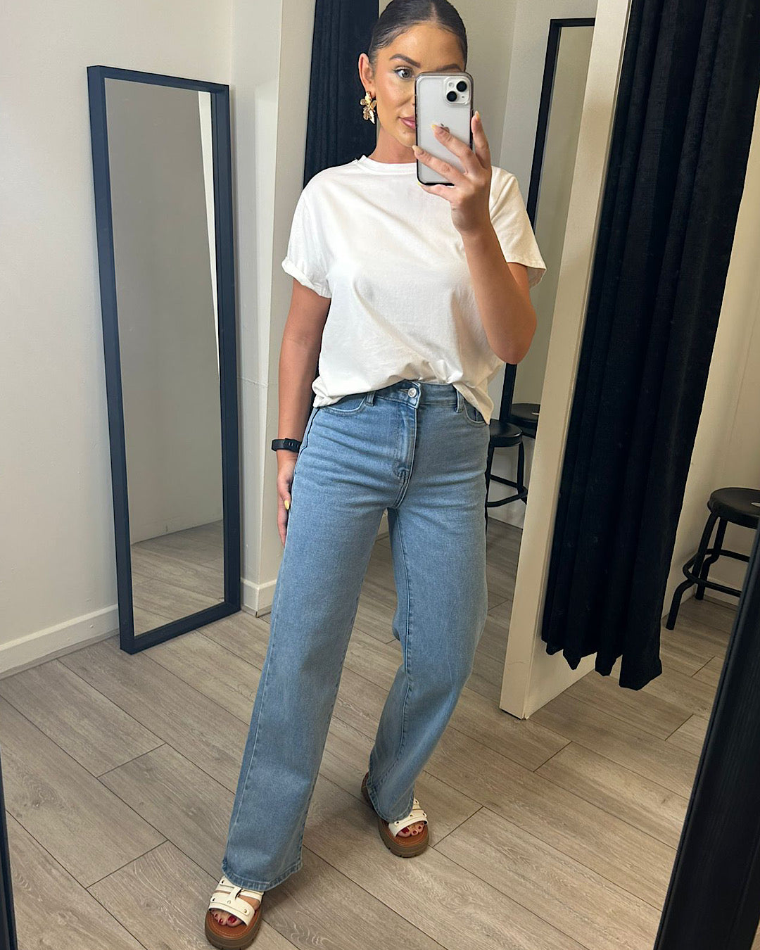 Blue Wide Leg Jeans