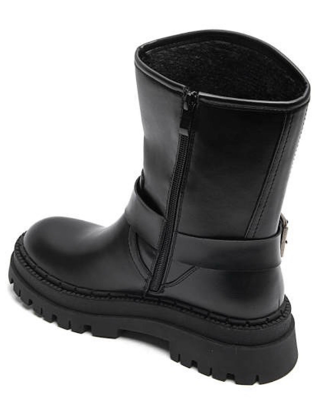 Black Ankle Length Biker Boots